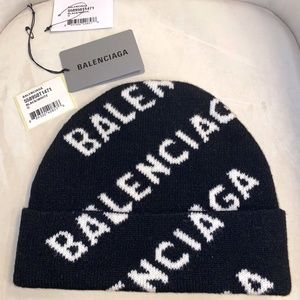 Balenciaga Logo Wool-Blend Beanie
